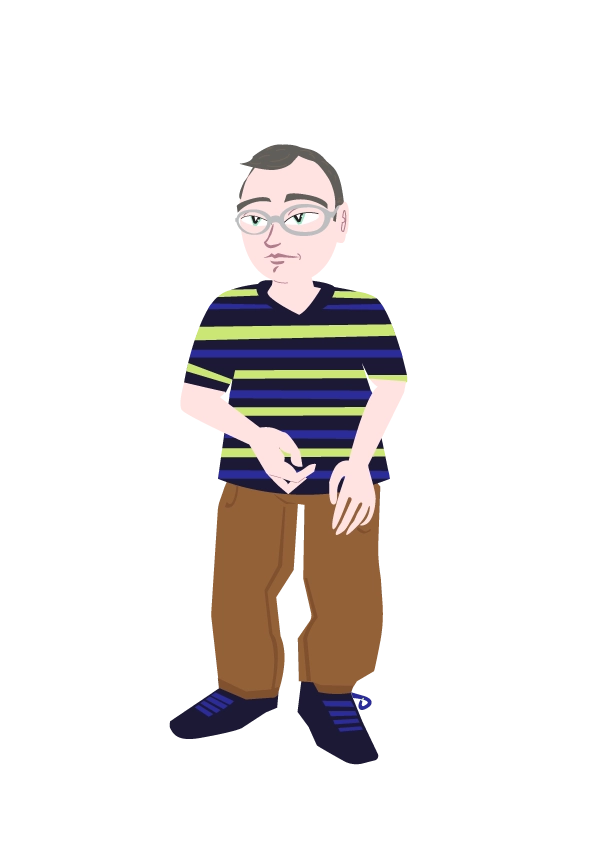 Avatar guide dyspraxique d'AndroPraxie accompagnant les adultes dyspraxiques